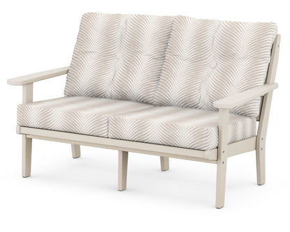 POLYWOOD® Lakeside Deep Seating Loveseat in Sand / Clock Out Cloud