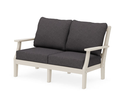 Martha Stewart by POLYWOOD® Chinoiserie Deep Seating Loveseat in Sand / Ash Charcoal