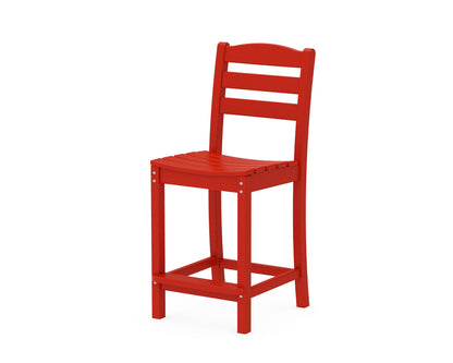 POLYWOOD® La Casa Café Counter Side Chair in Sunset Red
