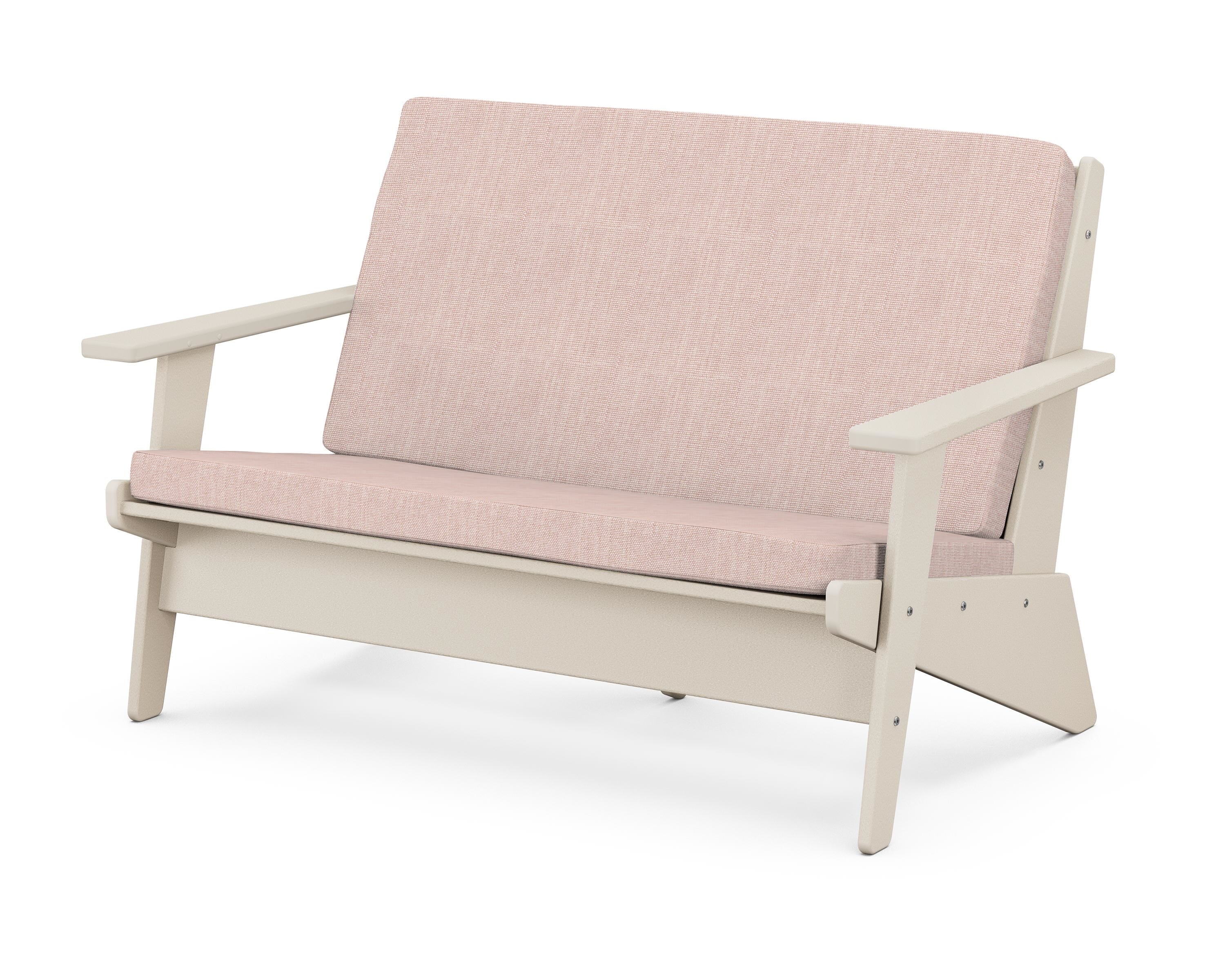 POLYWOOD® Riviera Modern Lounge Loveseat in Sand / Play Cameo