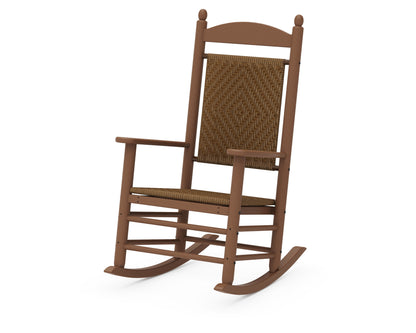 POLYWOOD® Jefferson Woven Rocking Chair in Teak / Tigerwood