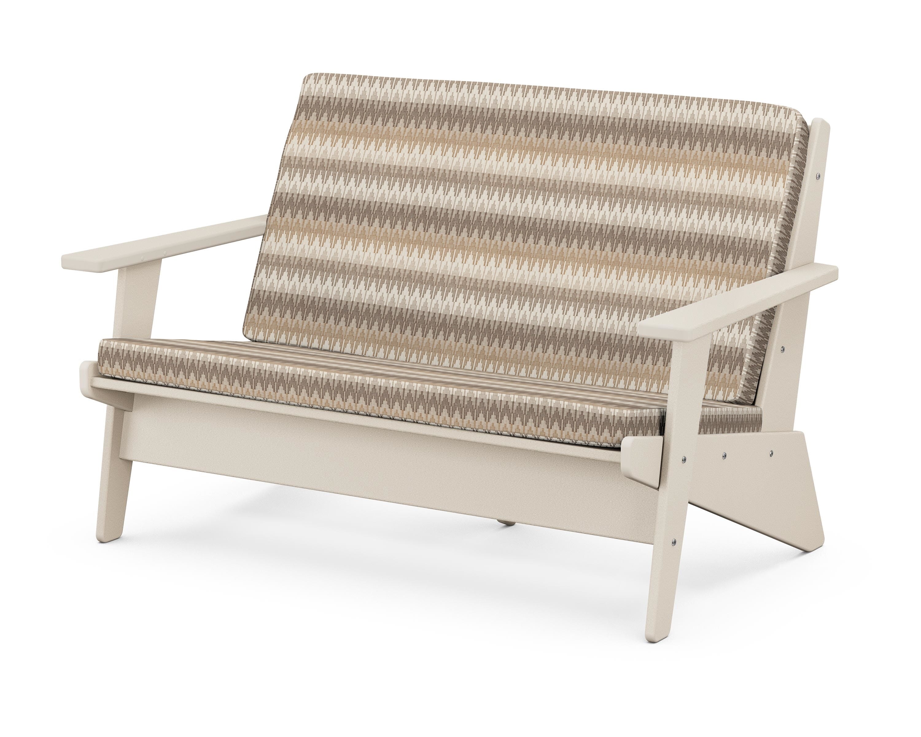 POLYWOOD® Riviera Modern Lounge Loveseat in Sand / Valley Dune