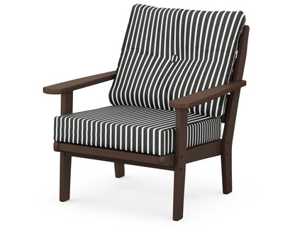 POLYWOOD® Lakeside Deep Seating Chair in Mahogany / Shore Classic