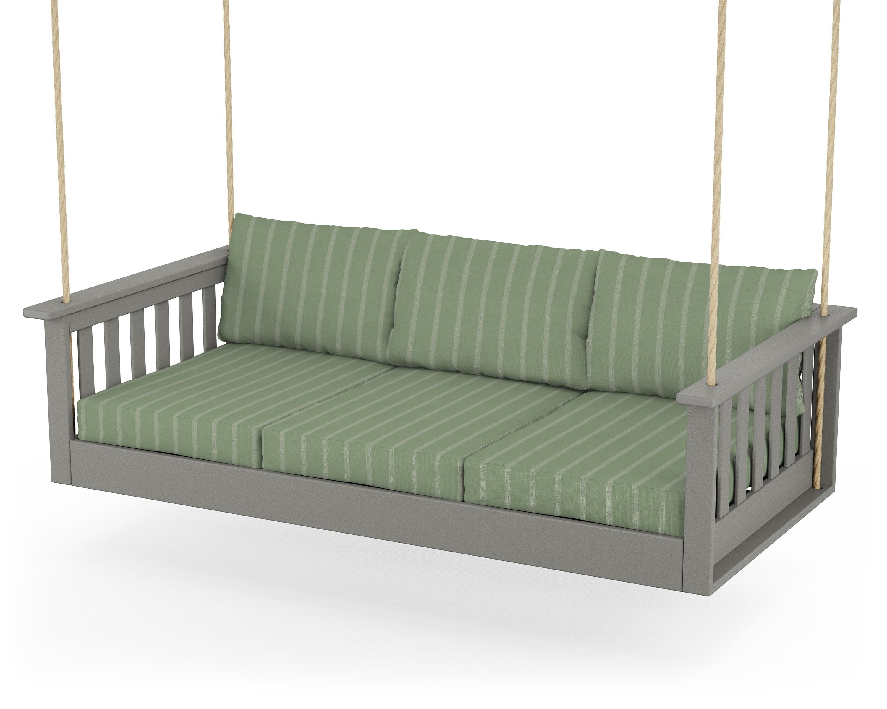 POLYWOOD® Vineyard Daybed Swing in Slate Grey / Unwind Rainwashed