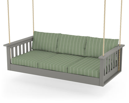 POLYWOOD® Vineyard Daybed Swing in Slate Grey / Unwind Rainwashed