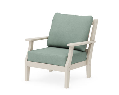 Martha Stewart by POLYWOOD® Chinoiserie Deep Seating Chair in Sand / Glacier Spa