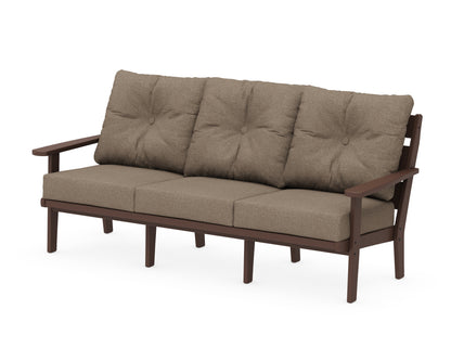 POLYWOOD® Lakeside Deep Seating Sofa in Mahogany / Spiced Burlap