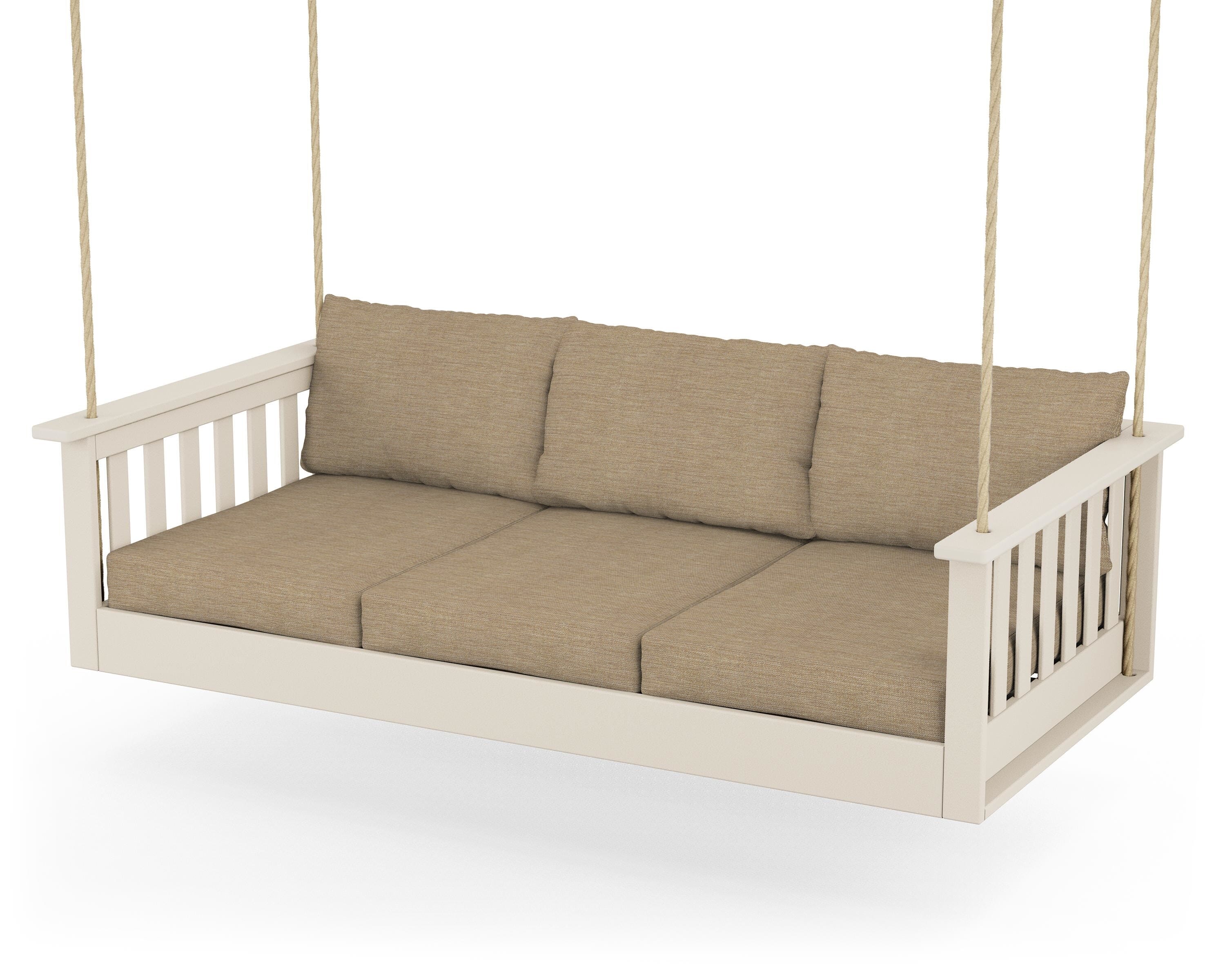 POLYWOOD® Vineyard Daybed Swing in Sand / Charmer Desert