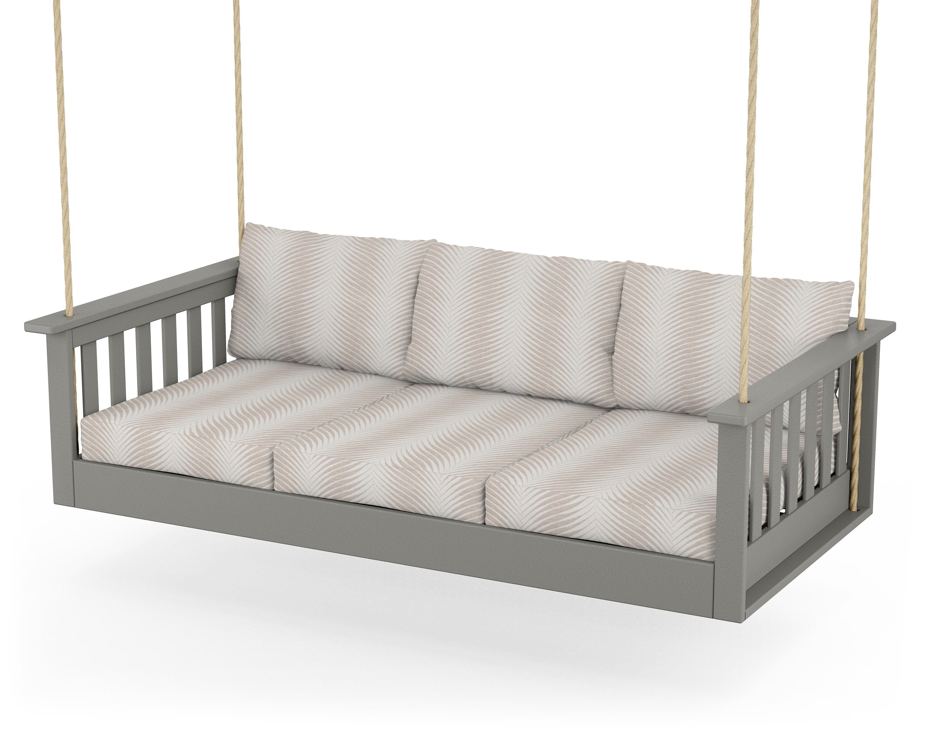 POLYWOOD® Vineyard Daybed Swing in Slate Grey / Clock Out Cloud