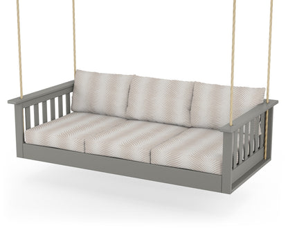 POLYWOOD® Vineyard Daybed Swing in Slate Grey / Clock Out Cloud