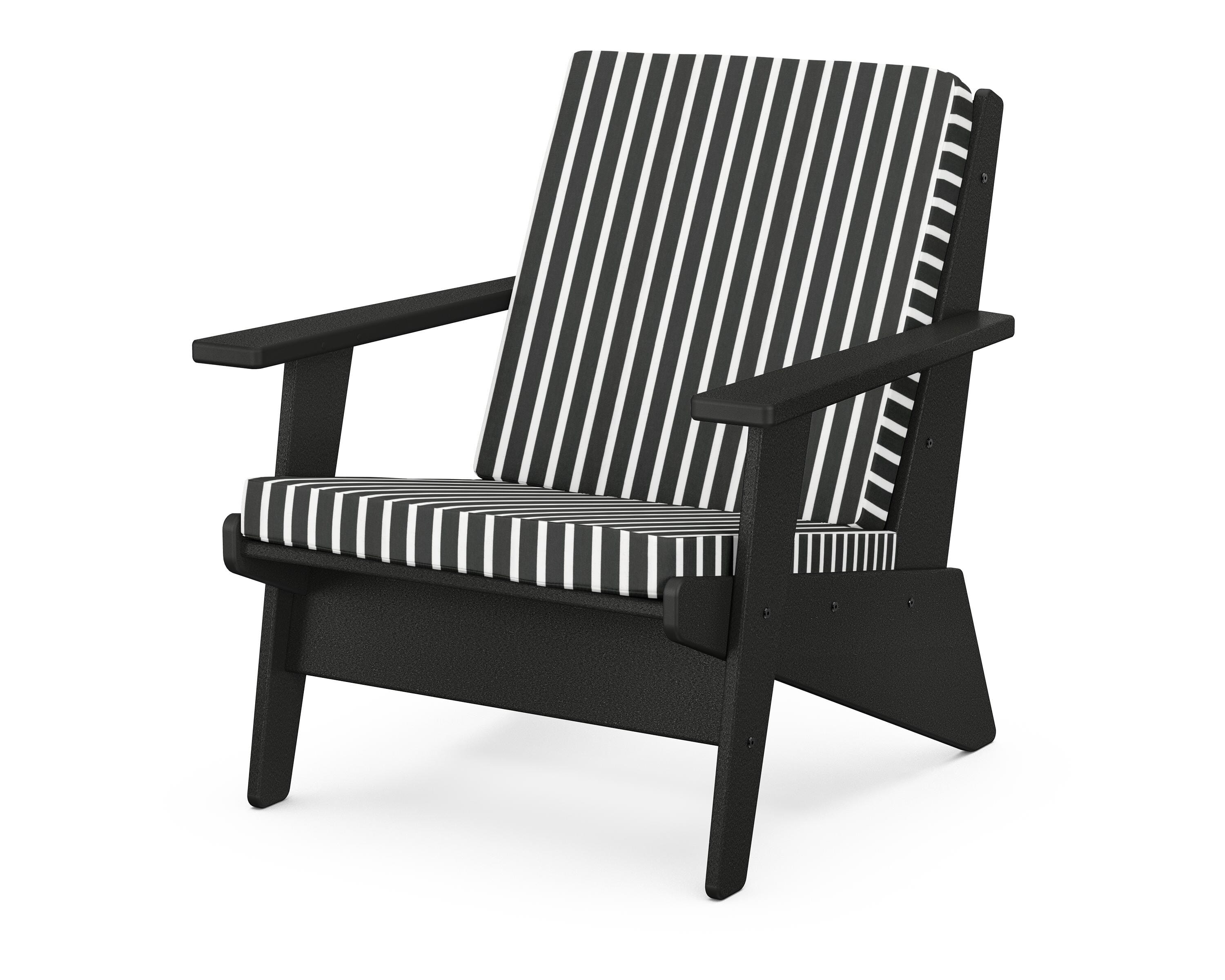 POLYWOOD® Riviera Modern Lounge Chair in Black / Shore Classic