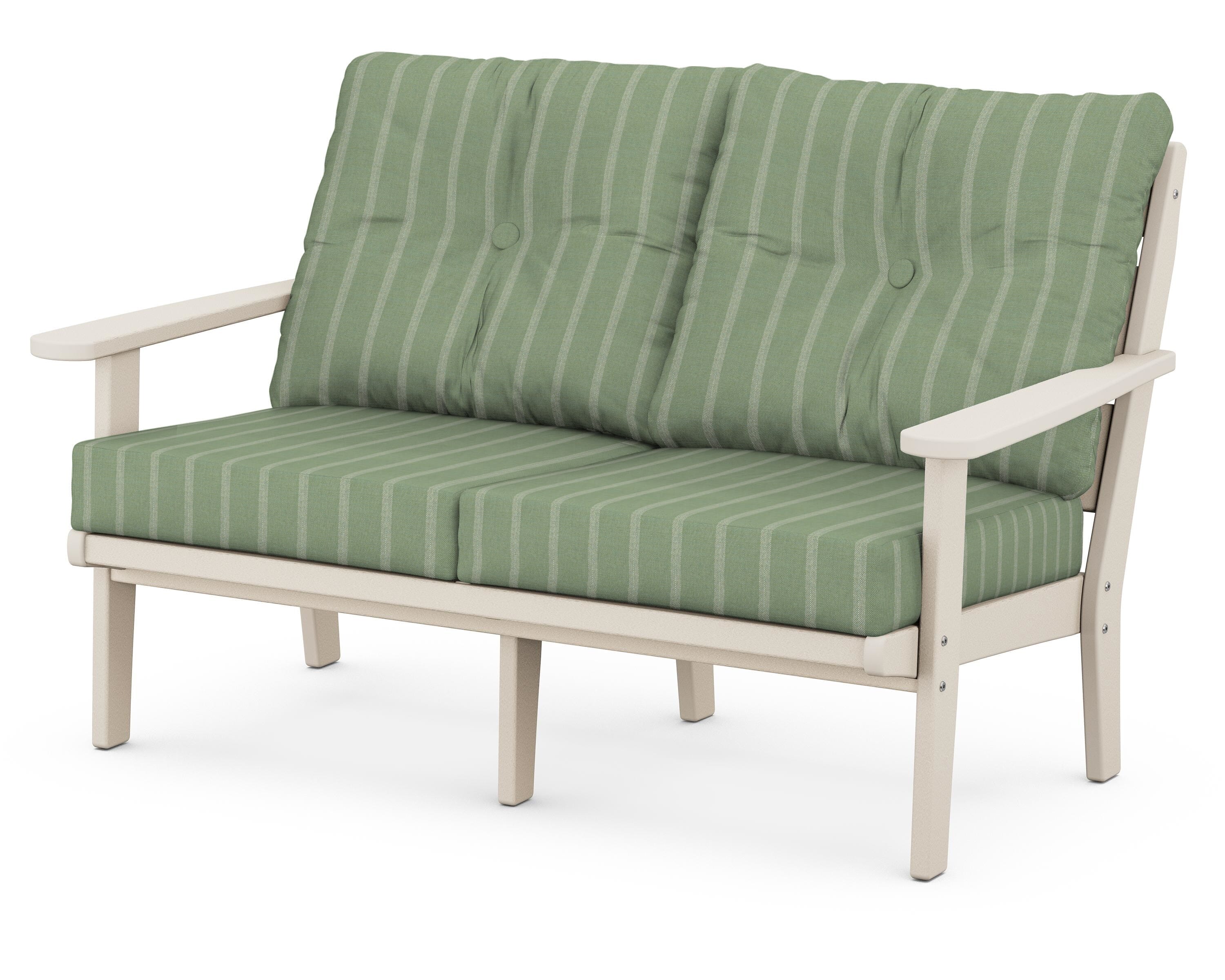 POLYWOOD® Lakeside Deep Seating Loveseat in Sand / Unwind Rainwashed