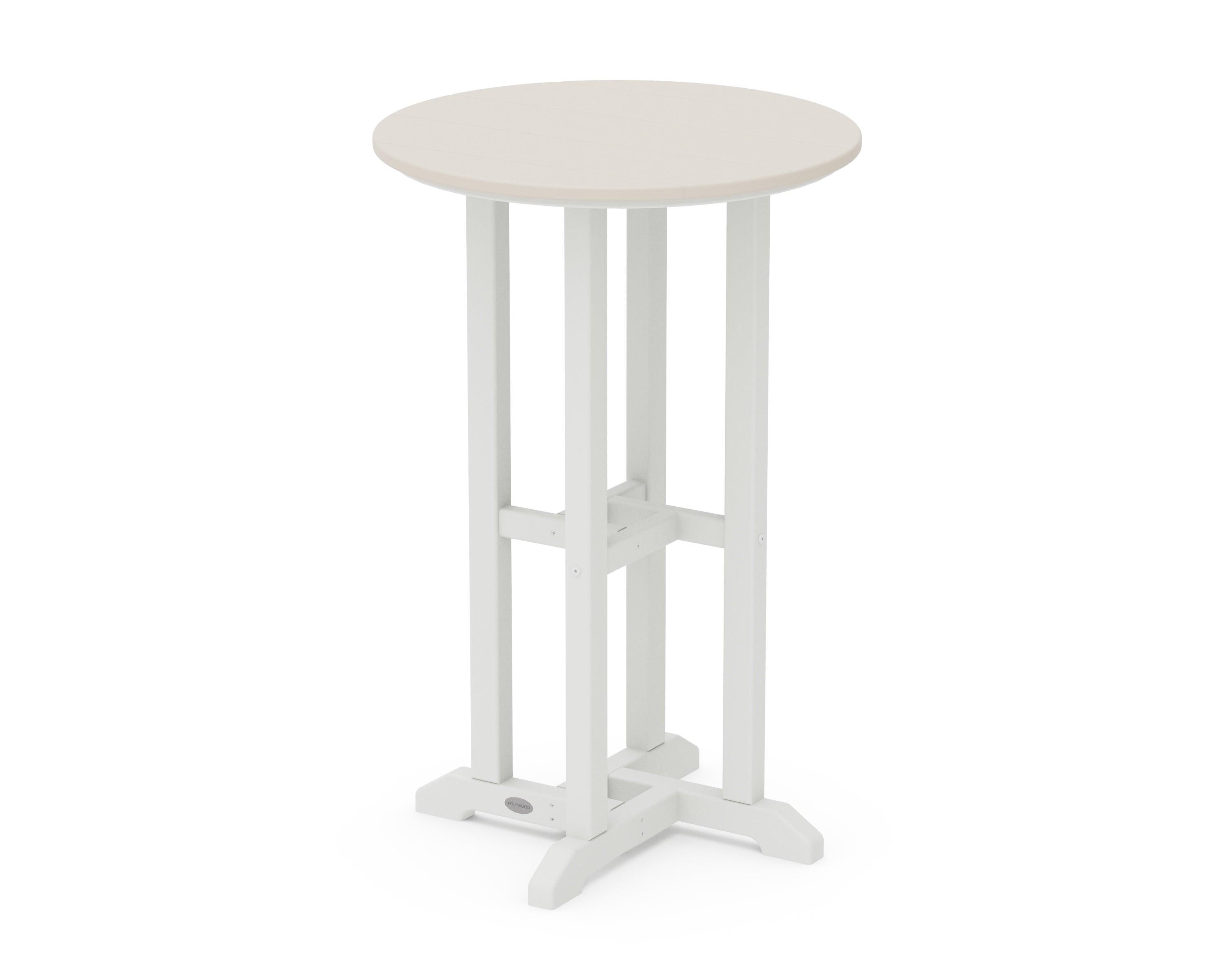 POLYWOOD® Contempo 24" Round Counter Table in White / Sand