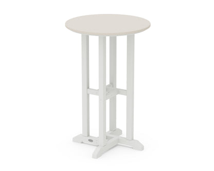 POLYWOOD® Contempo 24" Round Counter Table in White / Sand