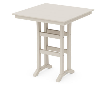 POLYWOOD® Farmhouse Trestle 37" Bar Table in Sand