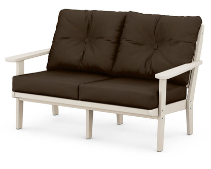 POLYWOOD® Lakeside Deep Seating Loveseat in Sand / Canvas Java