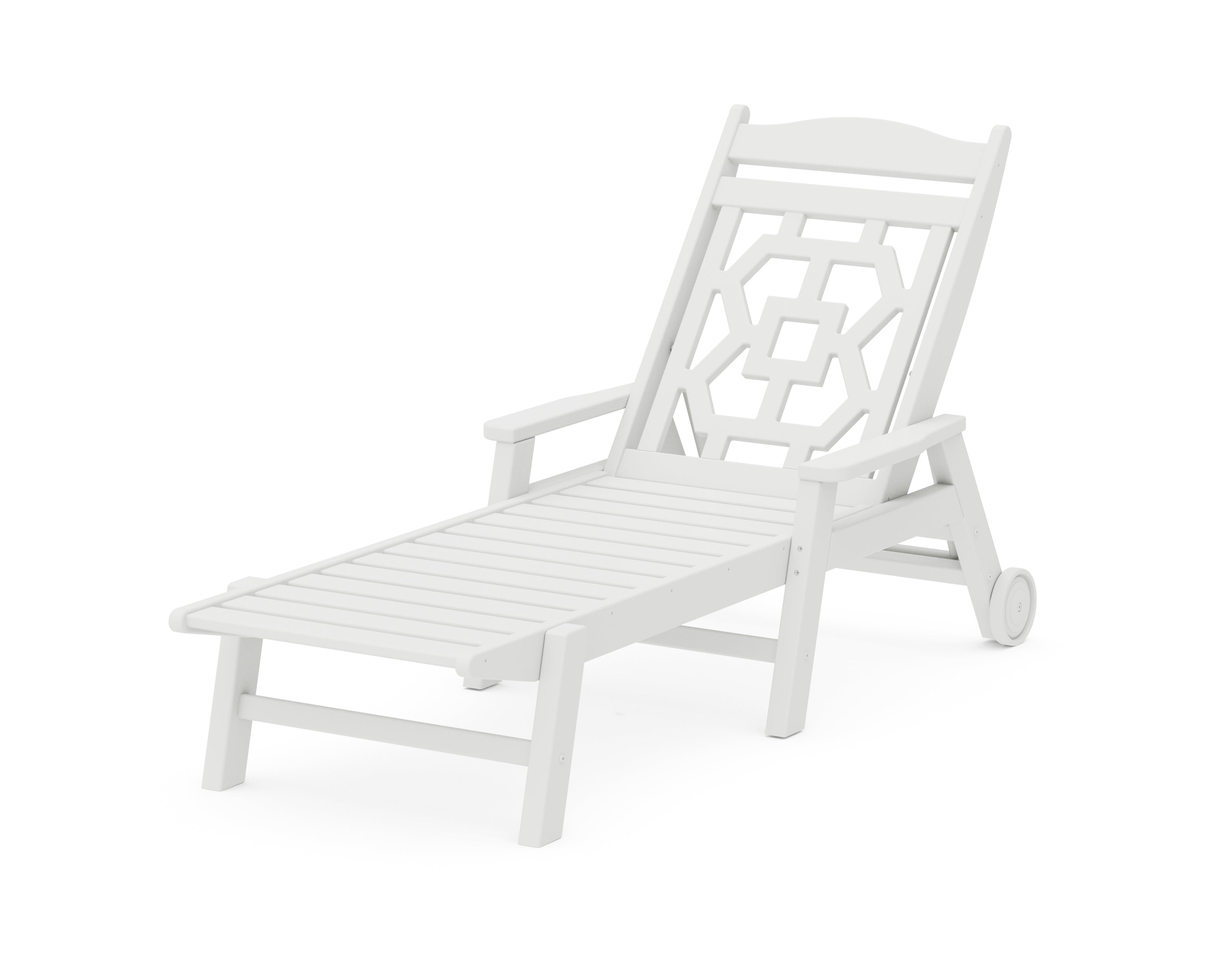 Martha Stewart by POLYWOOD® Chinoiserie Chaise Lounge in White