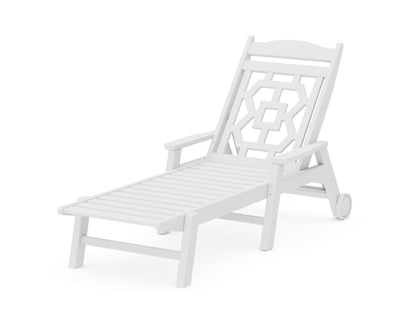 Martha Stewart by POLYWOOD® Chinoiserie Chaise Lounge in White