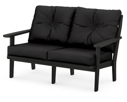 POLYWOOD® Lakeside Deep Seating Loveseat in Black / Canvas Black