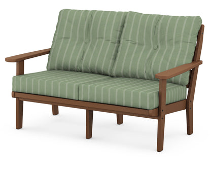 POLYWOOD® Lakeside Deep Seating Loveseat in Teak / Unwind Rainwashed