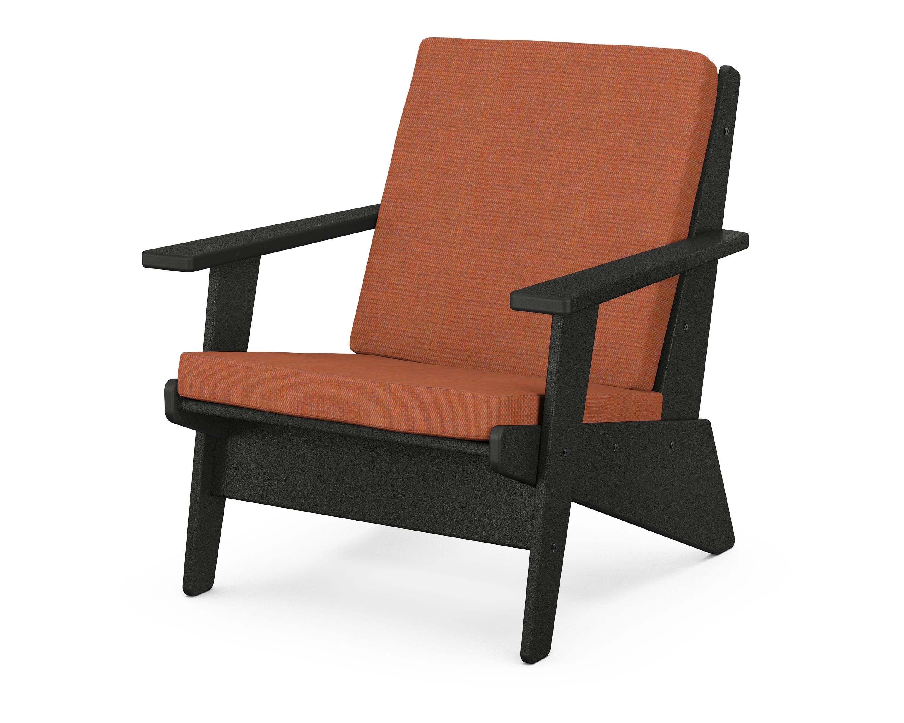 POLYWOOD® Riviera Modern Lounge Chair in Black / Play Adobe