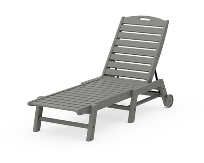 POLYWOOD® Nautical Chaise with Wheels in Slate Grey