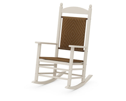 POLYWOOD® Jefferson Woven Rocking Chair in Sand / Tigerwood