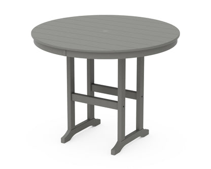 POLYWOOD® 48" Round Farmhouse Counter Table in Slate Grey