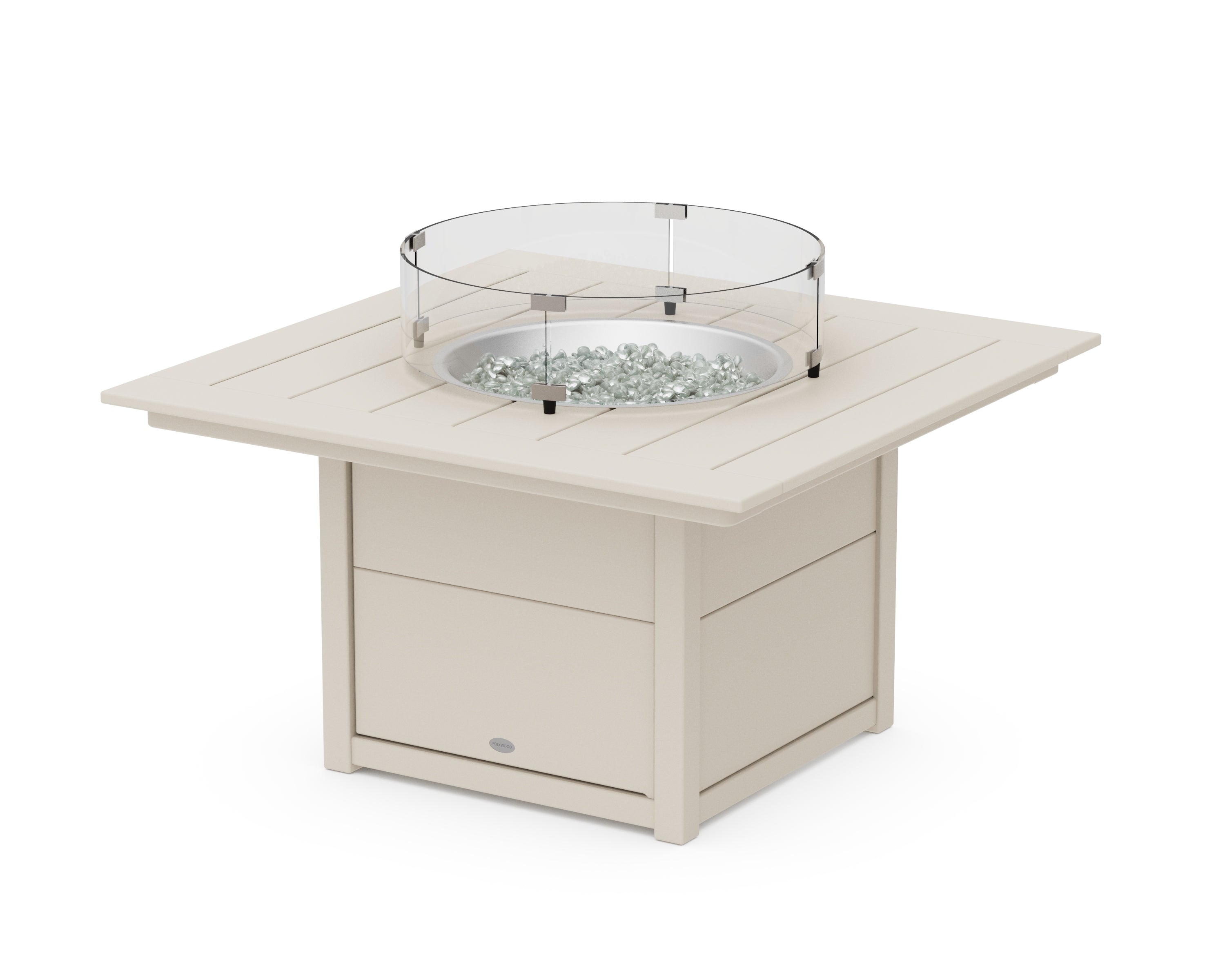 POLYWOOD® Square 42" Fire Pit Table in Sand