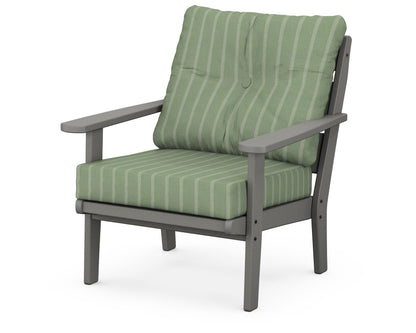 POLYWOOD® Lakeside Deep Seating Chair in Slate Grey / Unwind Rainwashed