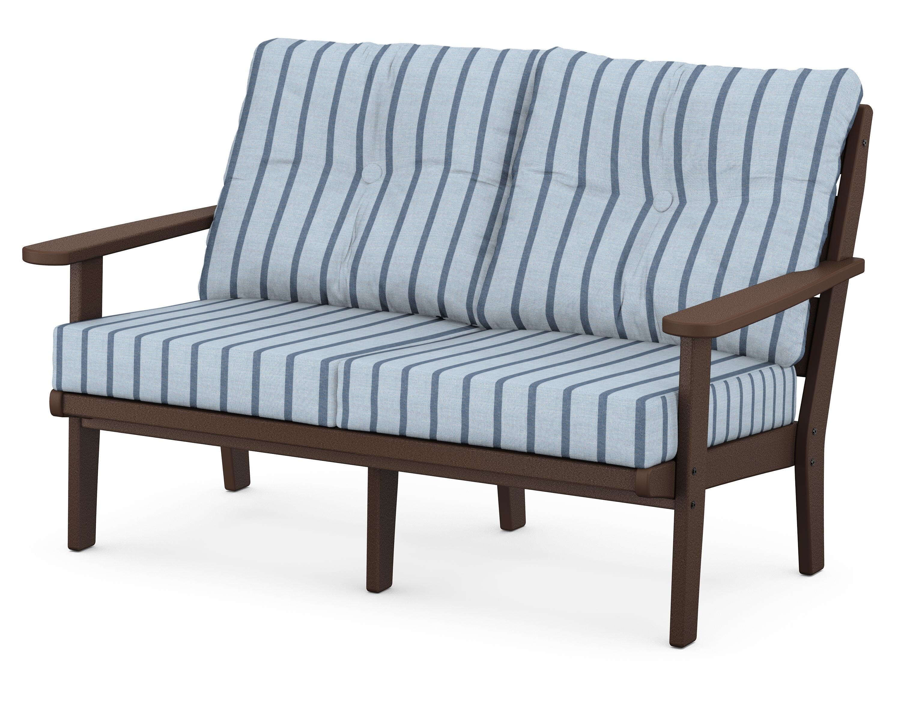 POLYWOOD® Lakeside Deep Seating Loveseat in Mahogany / Unwind Sky