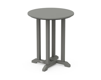 POLYWOOD® 24" Round Farmhouse Bistro Table in Slate Grey