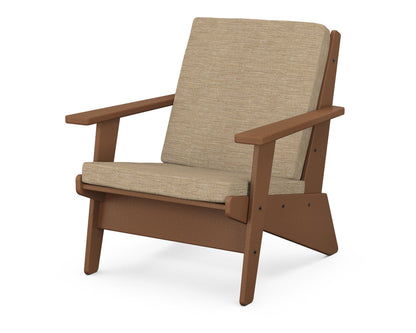 POLYWOOD® Riviera Modern Lounge Chair in Teak / Charmer Desert