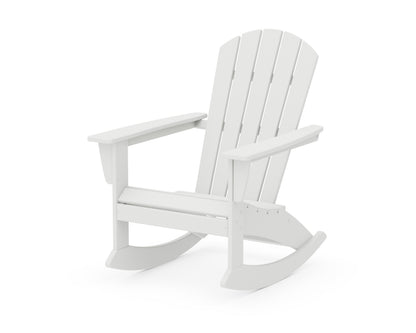 POLYWOOD® Nautical Adirondack Rocking Chair in White