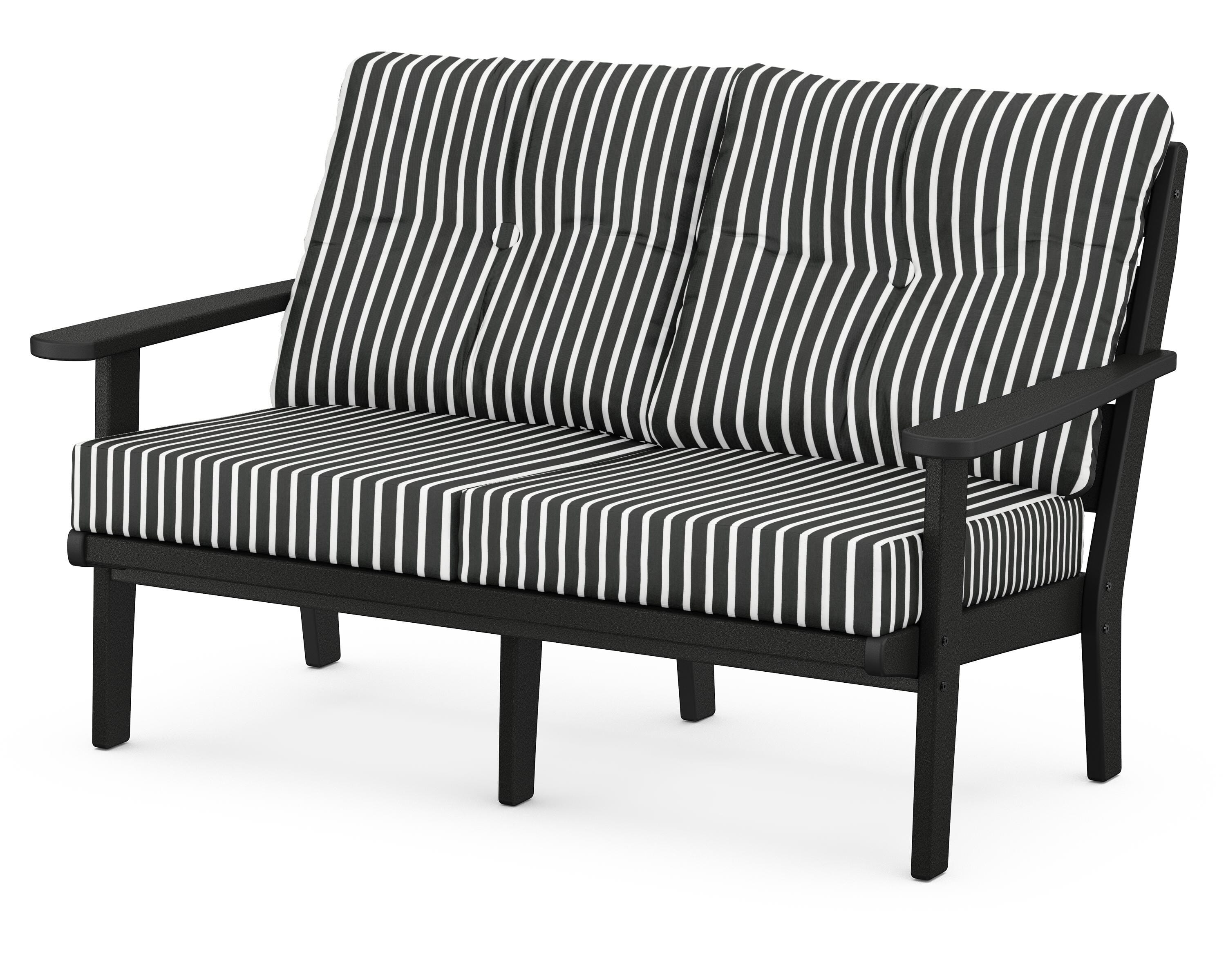 POLYWOOD® Lakeside Deep Seating Loveseat in Black / Shore Classic