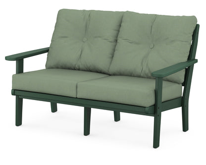 POLYWOOD® Lakeside Deep Seating Loveseat in Green / Exhale Rainwashed