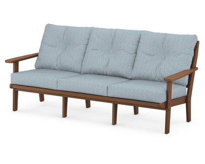 POLYWOOD® Lakeside Deep Seating Sofa in Teak / Exhale Sky
