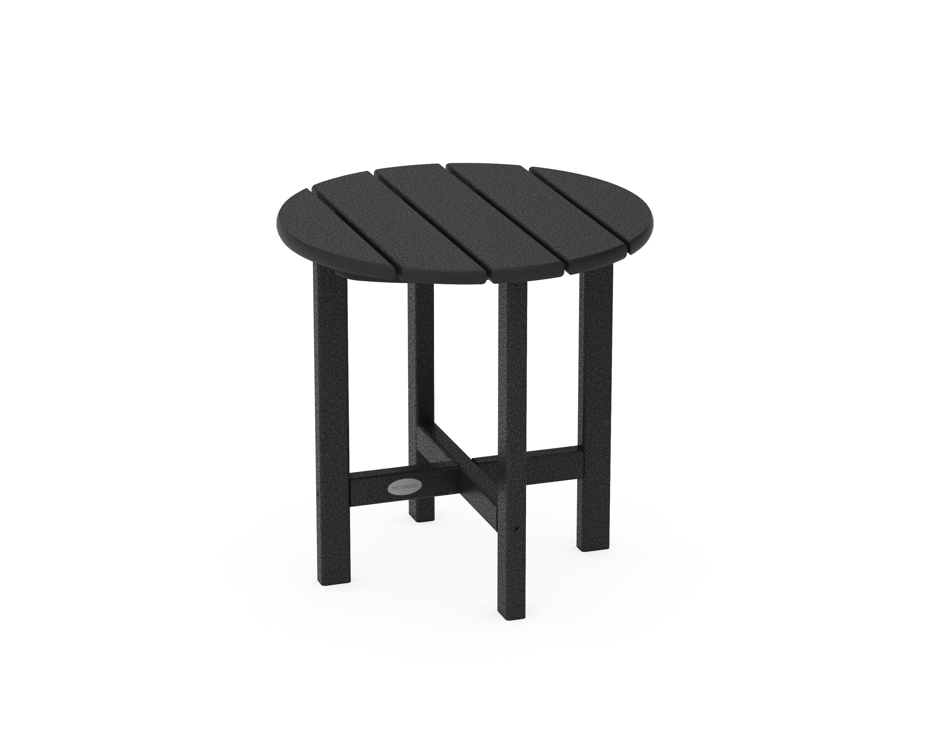 POLYWOOD® Round 18" Side Table in Black