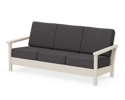 POLYWOOD® Harbour Deep Seating Sofa in Sand / Ash Charcoal