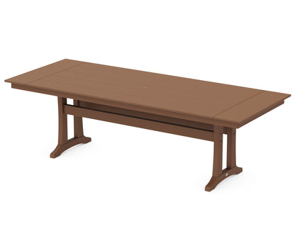 POLYWOOD® Farmhouse Trestle 38" x 96" Dining Table in Teak
