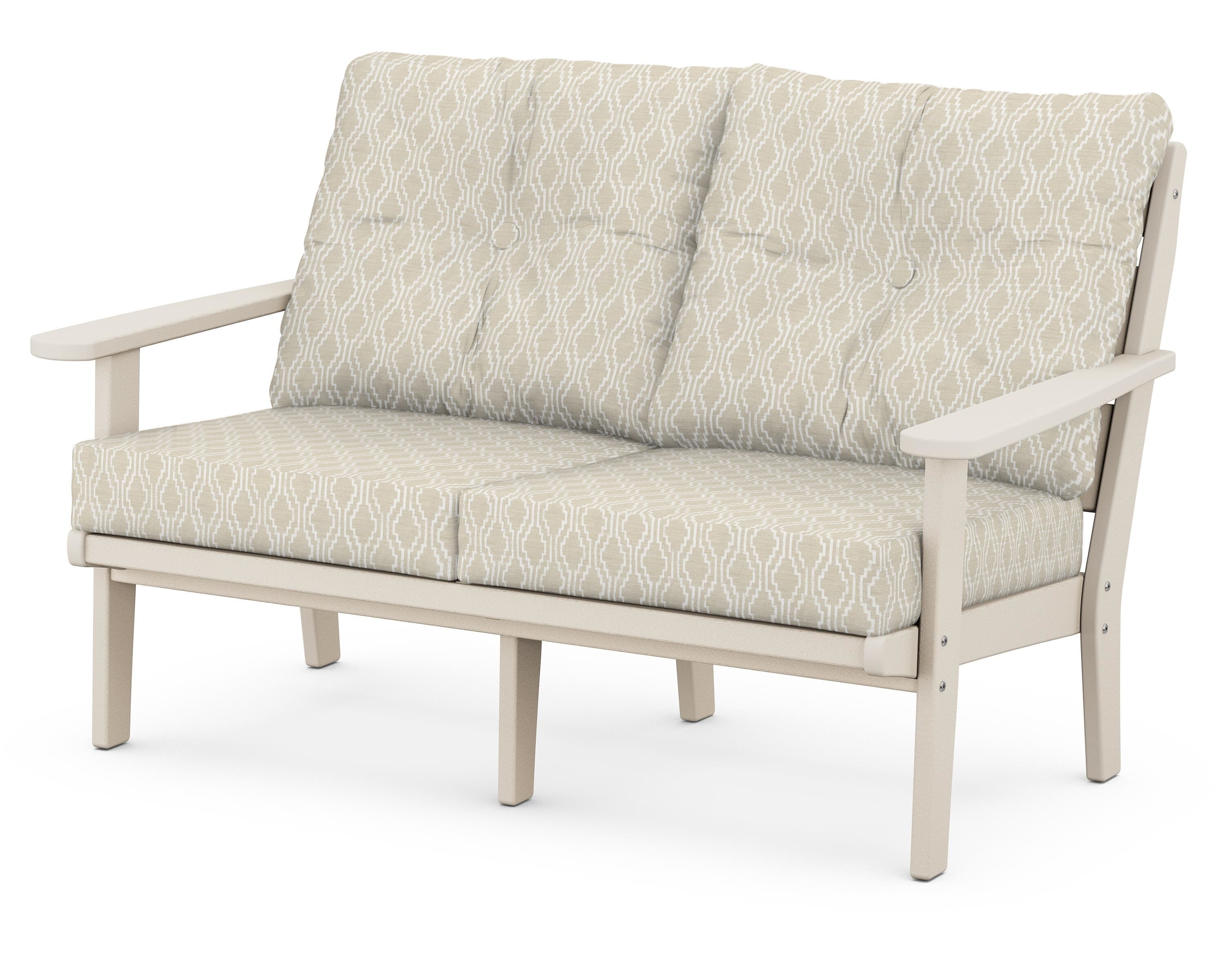 POLYWOOD® Lakeside Deep Seating Loveseat in Sand / Solve Linen