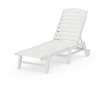 POLYWOOD® Nautical Chaise with Wheels in White
