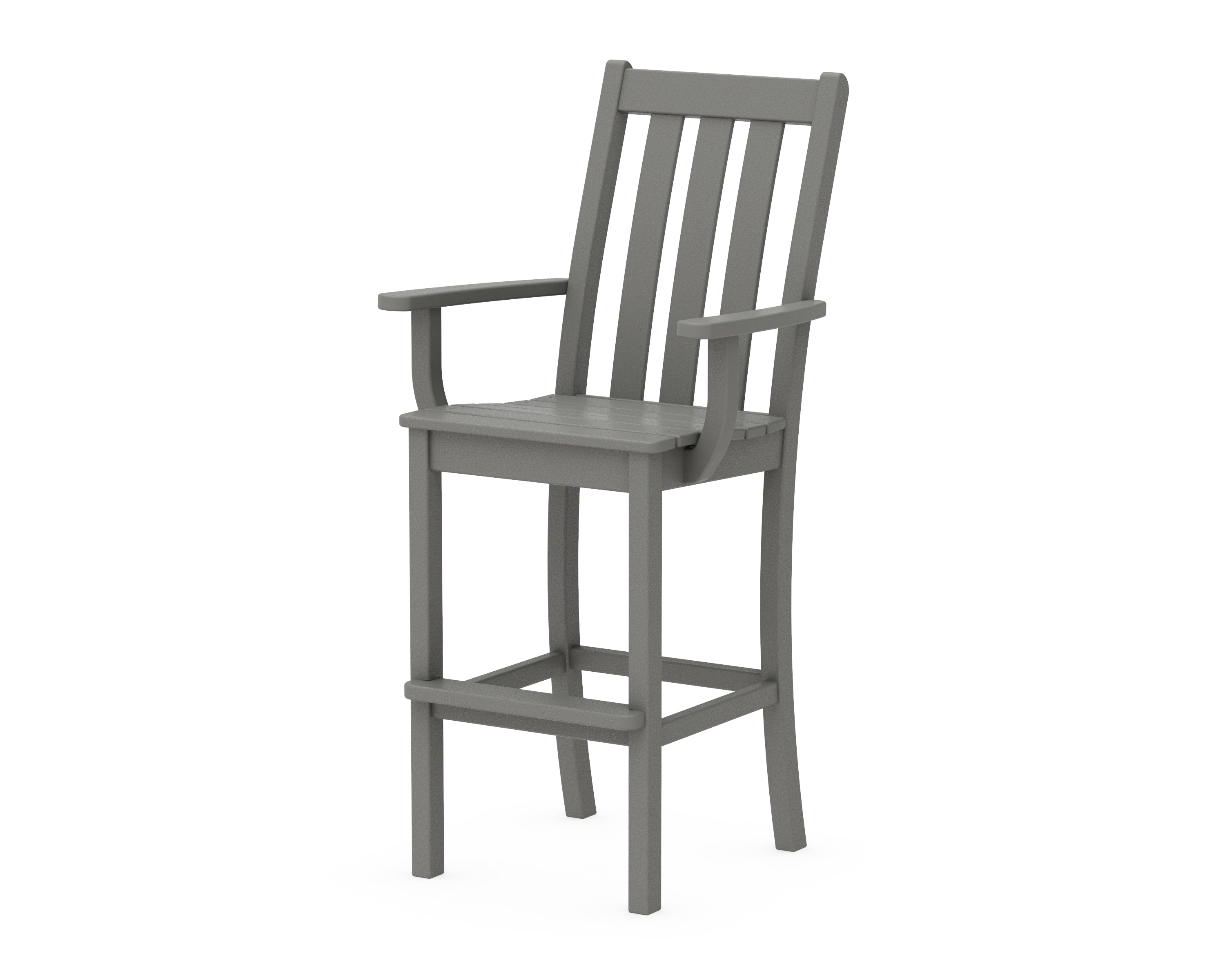 POLYWOOD® Vineyard Bar Arm Chair in Slate Grey