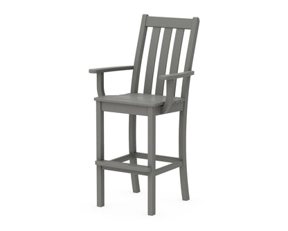 POLYWOOD® Vineyard Bar Arm Chair in Slate Grey