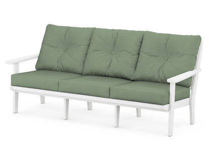 POLYWOOD® Lakeside Deep Seating Sofa in White / Exhale Rainwashed
