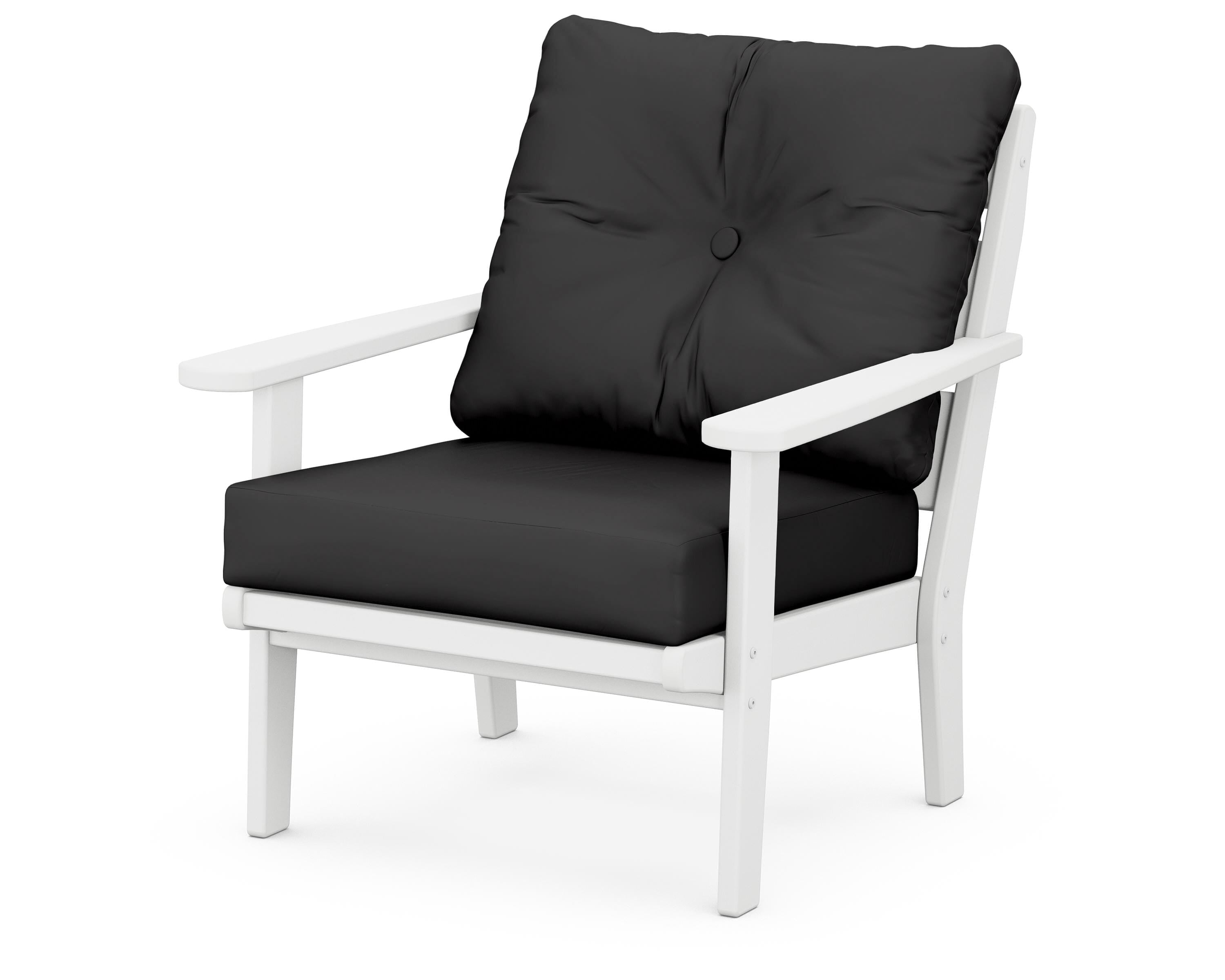 POLYWOOD® Lakeside Deep Seating Chair in White / Canvas Black