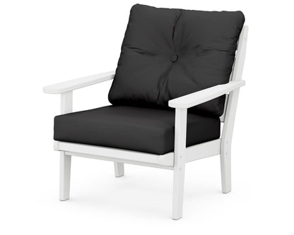 POLYWOOD® Lakeside Deep Seating Chair in White / Canvas Black