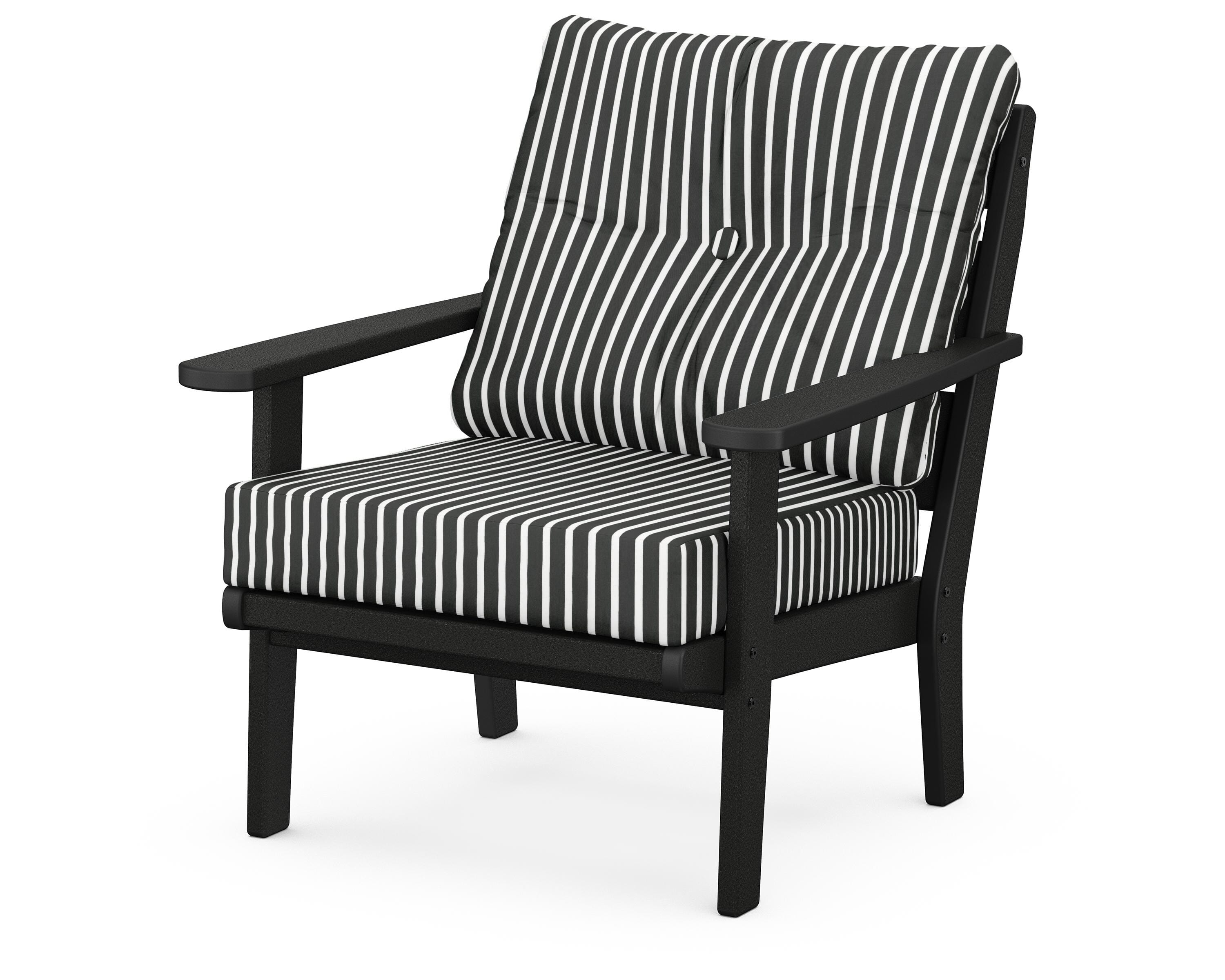 POLYWOOD® Lakeside Deep Seating Chair in Black / Shore Classic