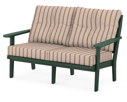 POLYWOOD® Lakeside Deep Seating Loveseat in Green / Unwind Cameo
