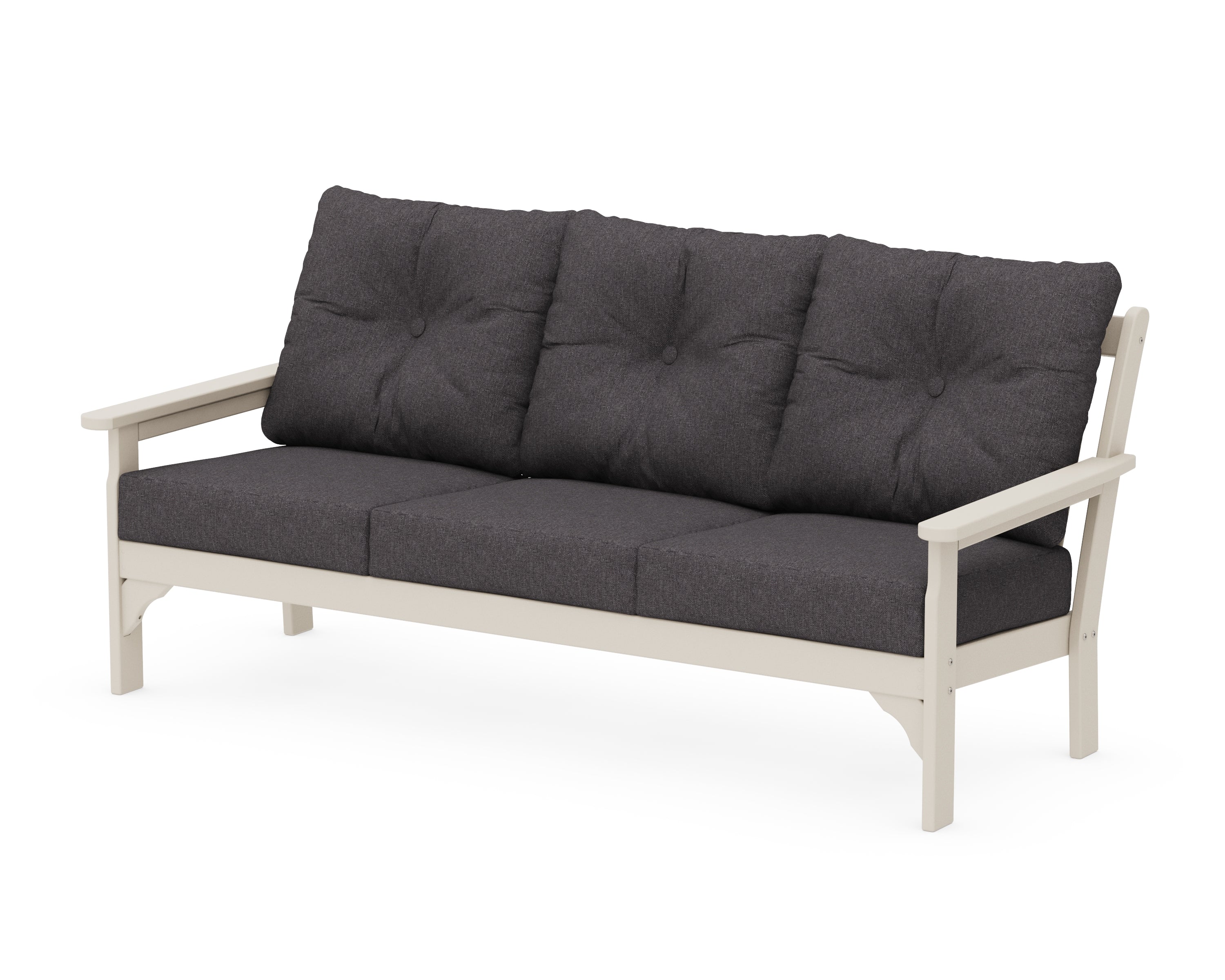 POLYWOOD® Vineyard Deep Seating Sofa in Sand / Ash Charcoal